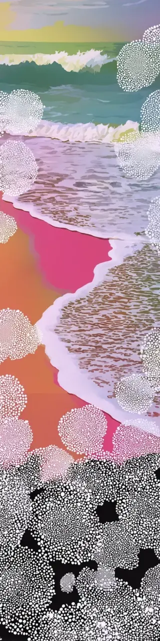 Free printable pink sand beach and surf bookmark