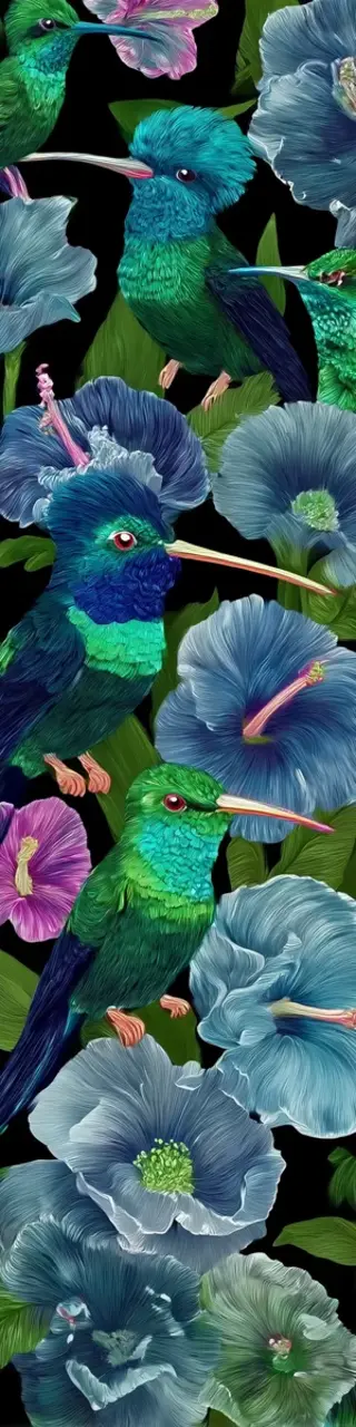 Free printable plants and hummingbirds bookmark