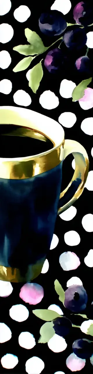 Free printable polka dot coffee bookmark