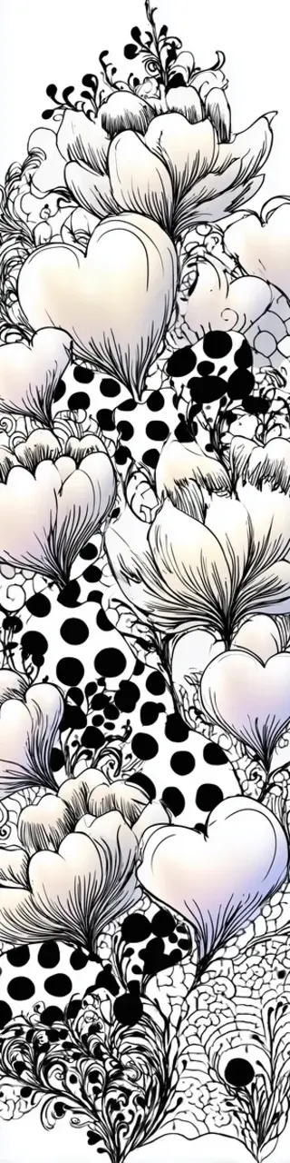 Free printable white polka dots hearts bookmark