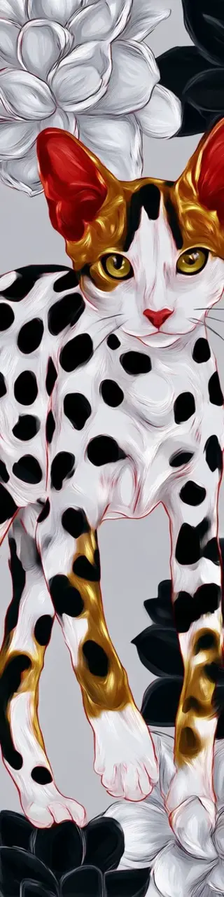 Free printable white polka dot cat bookmark