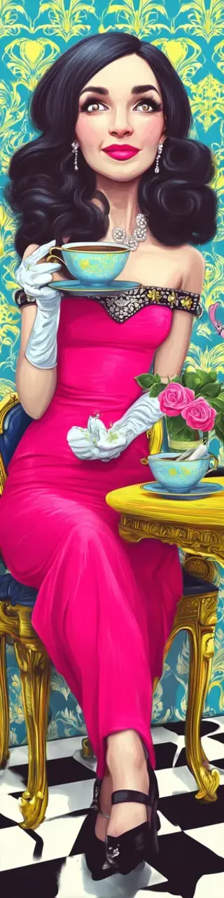 Free printable posh drinking coffee bookmark