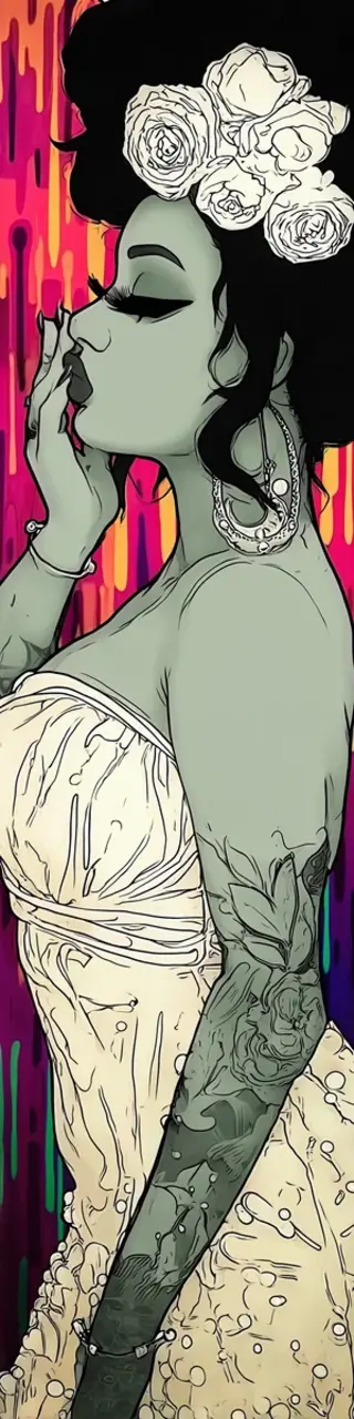 Free printable pretty black lady wedding bookmark