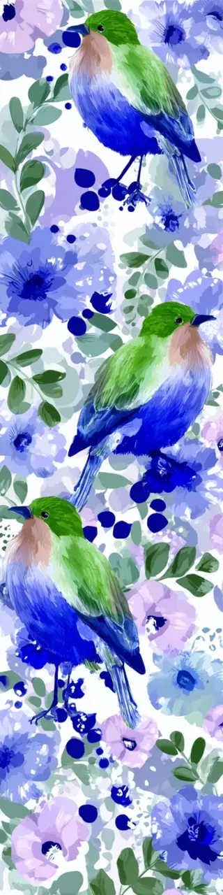Free printable pretty blue and green birds bookmark