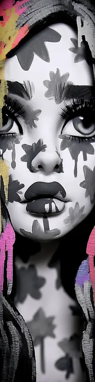 Free printable pretty girl flower shadow bookmark