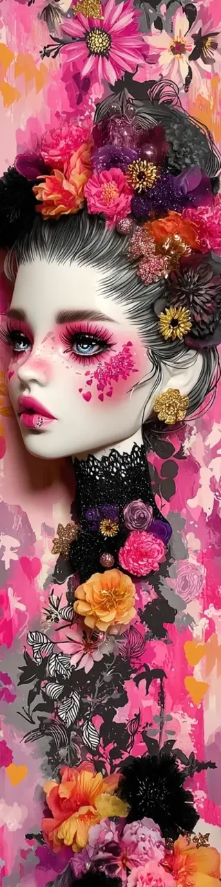 Free printable pretty girl fashion profile bookmark