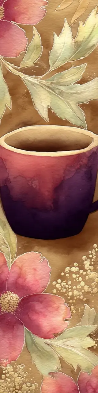 Free printable pretty leaves and flowers coffee bookmark