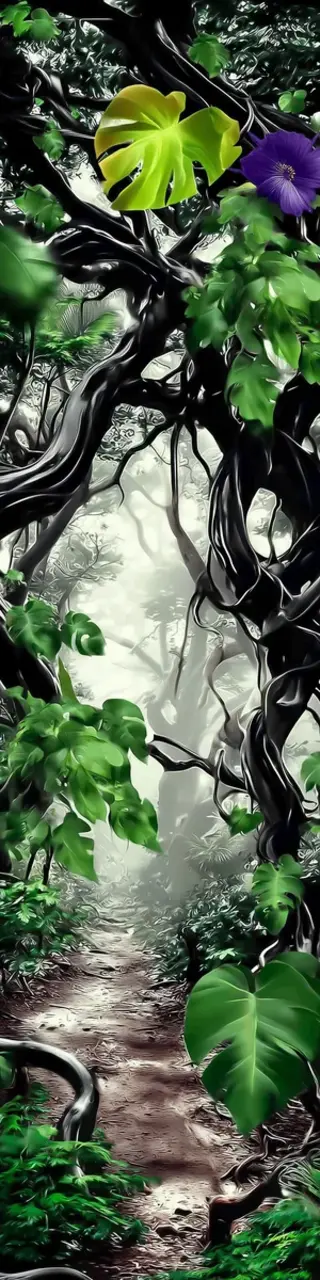 Free printable pretty forest path bookmark