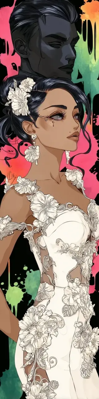 Free printable pretty wedding dress bookmark