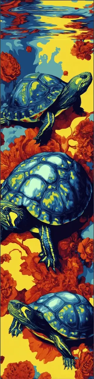 Free printable primary colors turtles bookmark