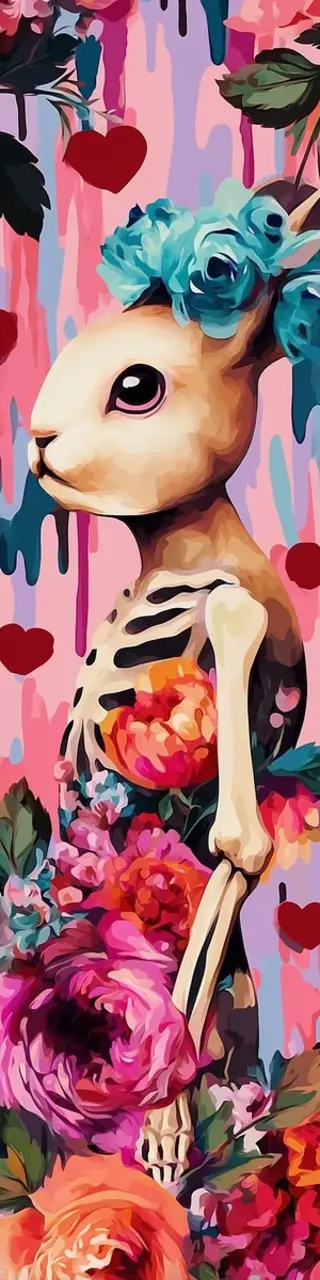 Free printable profile skeleton bunny bookmark