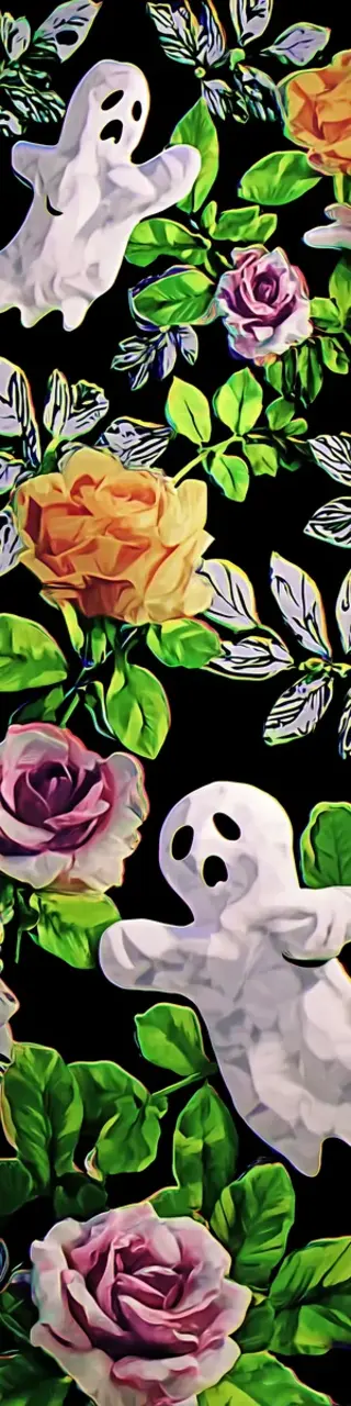 Free printable punching ghosts floral bookmark