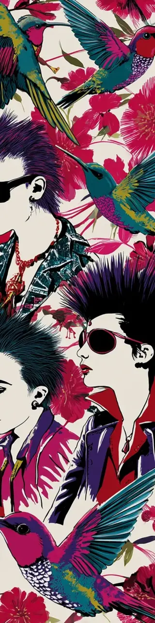 Free printable punk hummingbirds bookmark