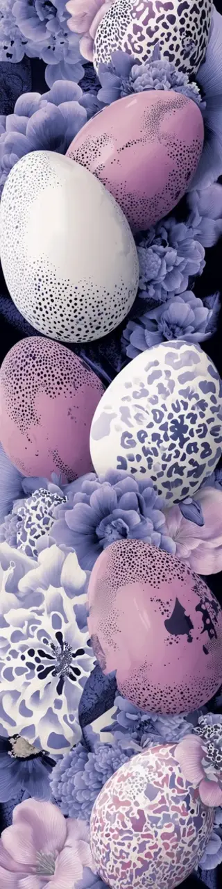 Free printable purple and white Easter eggs bookmark