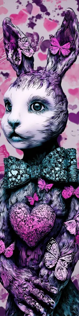 Free printable purple ornate bunny bookmark