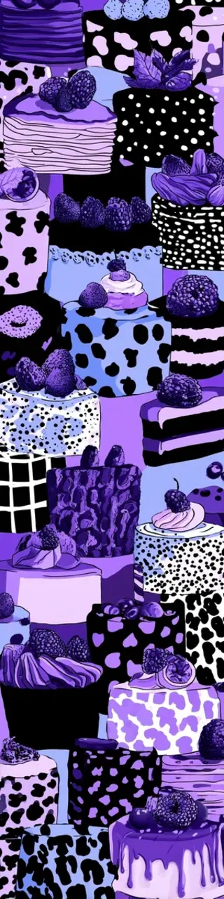 Free printable purple cakes bookmark