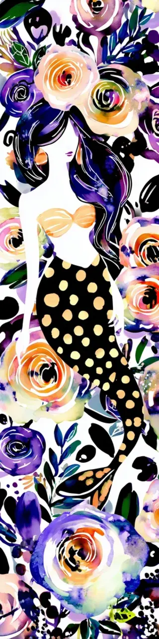 Free printable purple hair mermaid bookmark