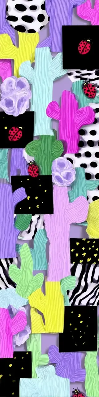 Free printable purple mashup ladybugs bookmark