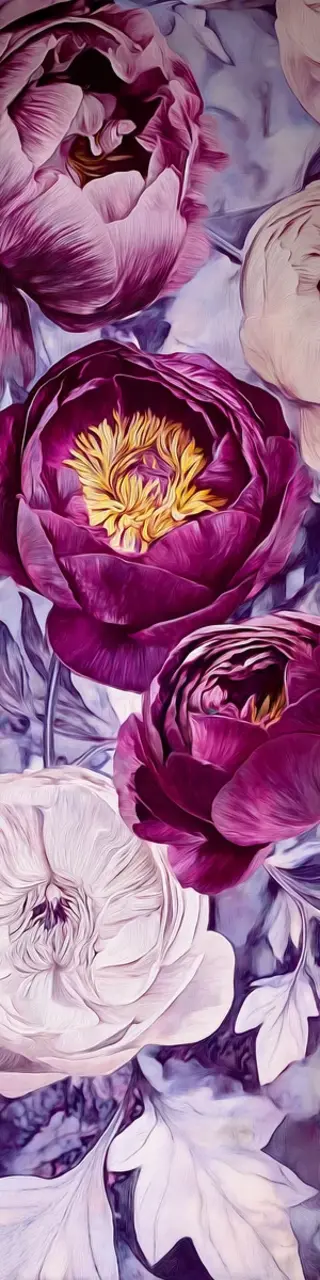 Free printable purple peonies midopen bookmark