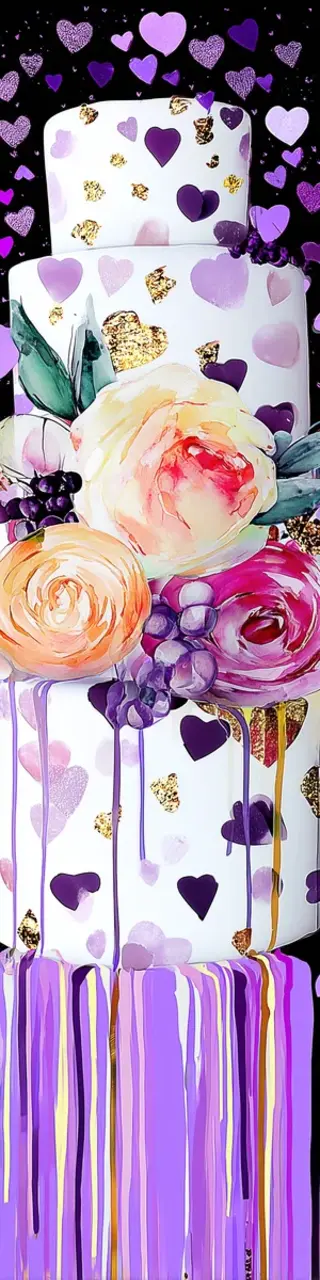 Free printable purple theme birthday cake bookmark