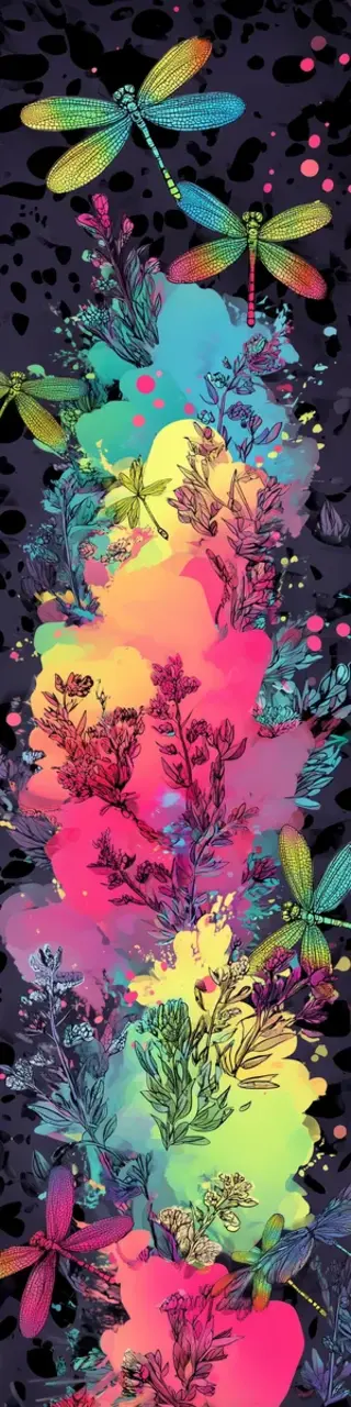 Free printable rainbow burst dragonflies bookmark