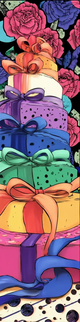 Free printable rainbow colorful birthday boxes bookmark