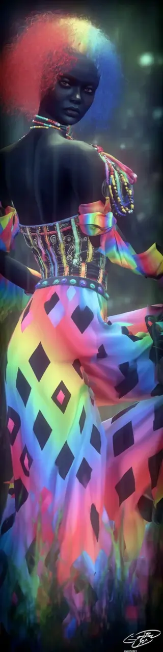 Free printable rainbow dress pose bookmark