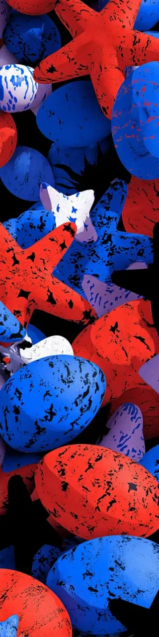 Free printable red and blue stars Easter eggs bookmark