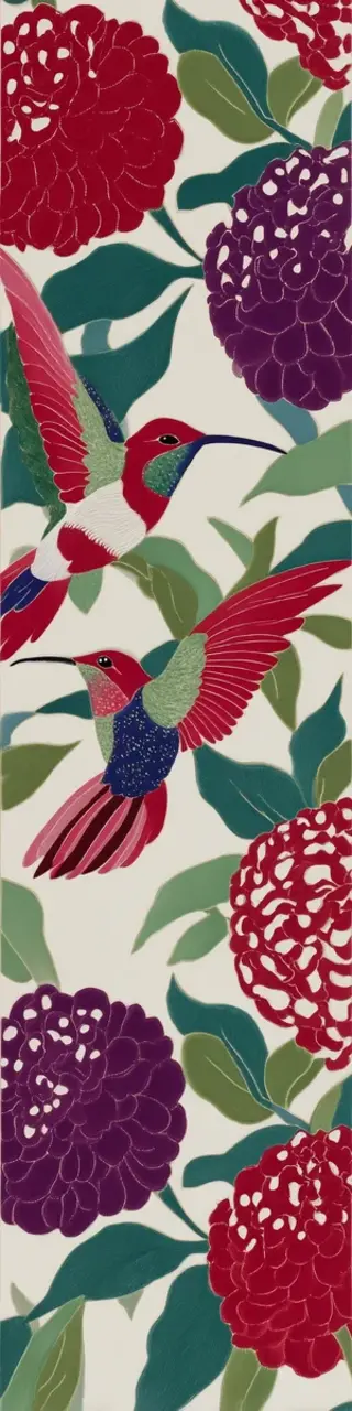 Free printable red and green hummingbird bookmark