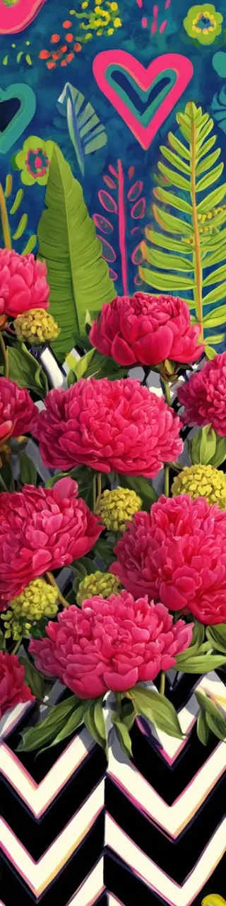 Free printable red carnations zigzag tropical bookmark