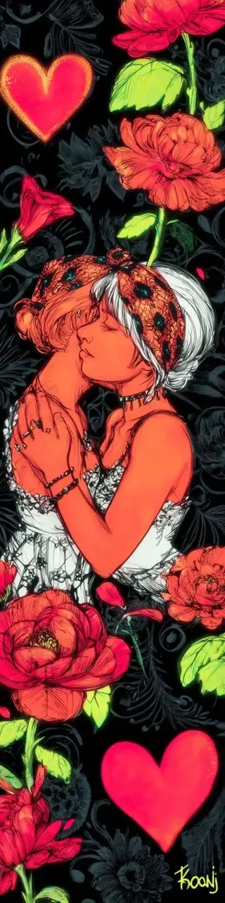 Free printable red hug hearts floral bookmark