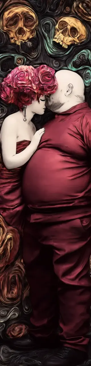 Free printable red kiss romance bookmark