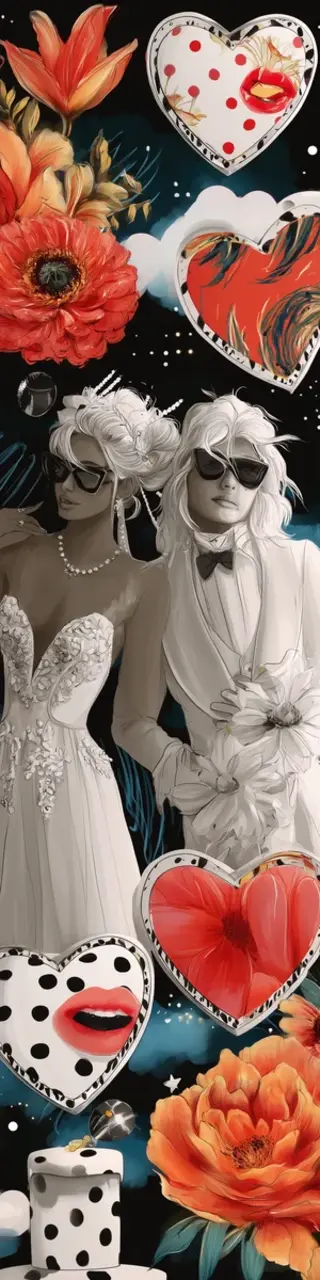 Free printable rock and roll wedding bookmark