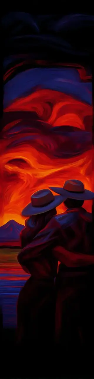 Free printable romance on red sunset bookmark