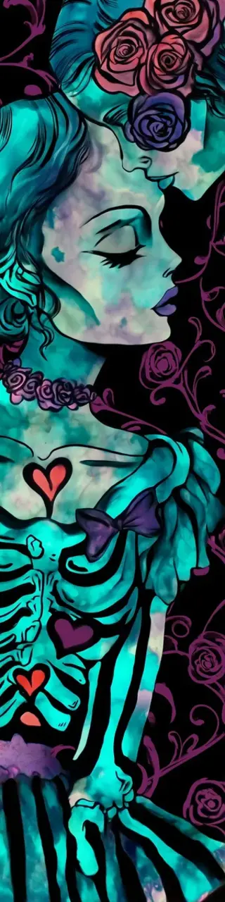 Free printable romance skeletons bookmark