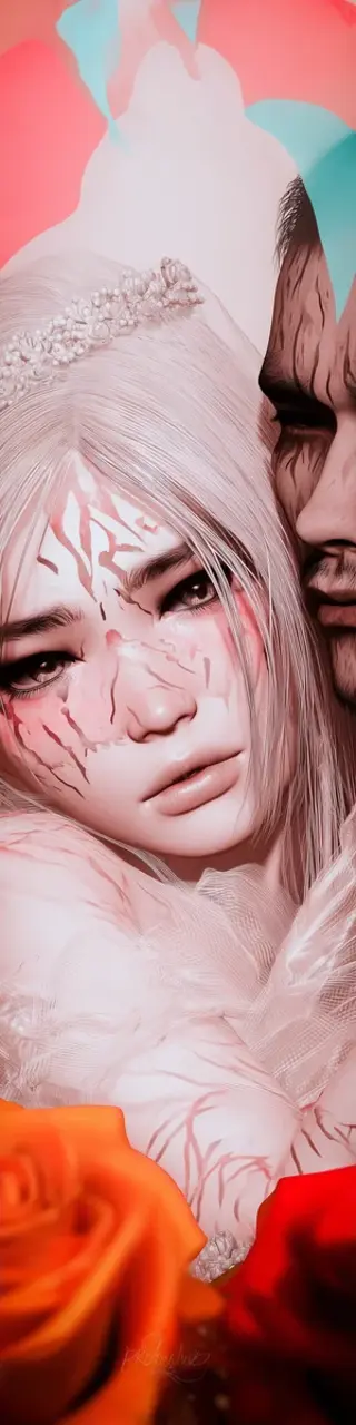 Free printable rose Asian romance bookmark