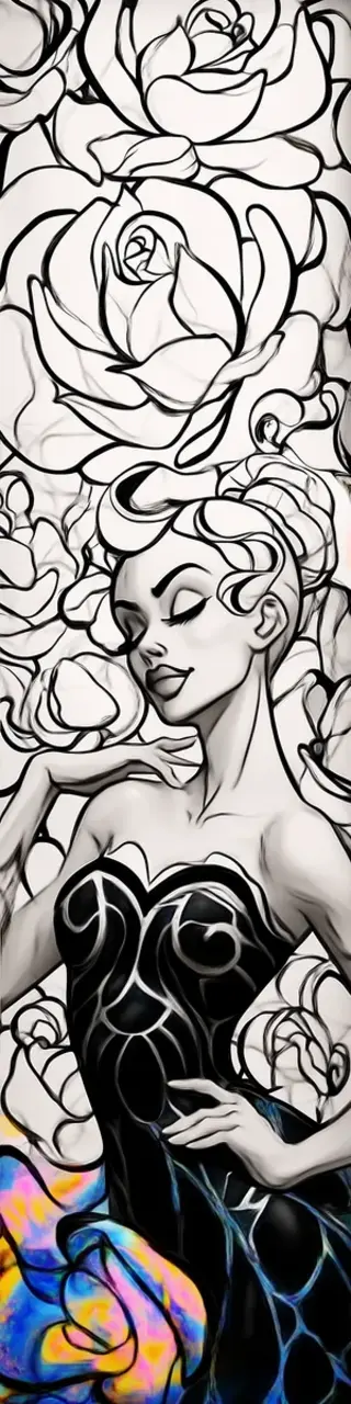 Free printable roses to color bookmark