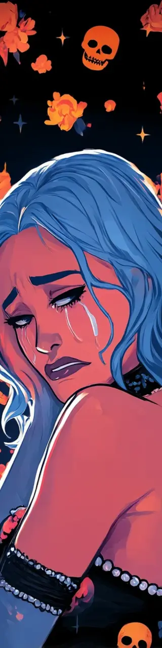 Free printable saddest cry Halloween bookmark