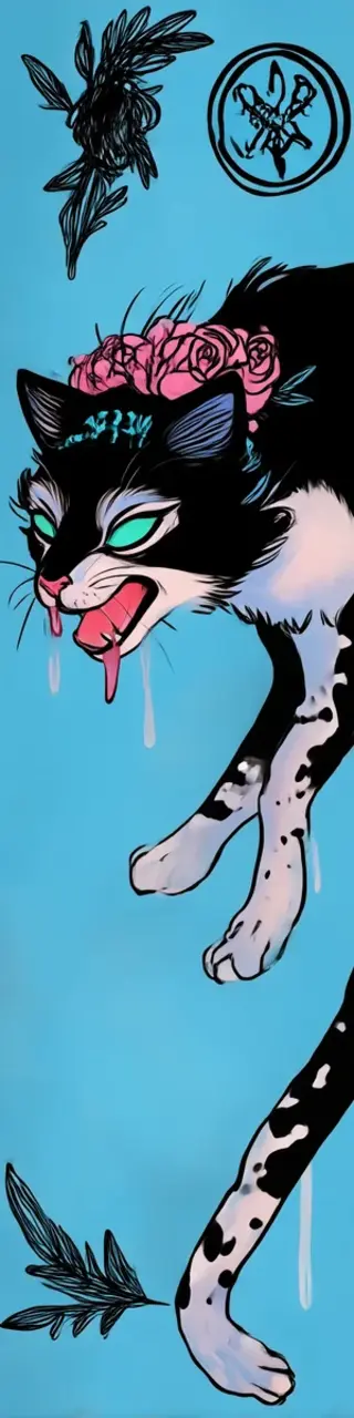 Free printable saliva blue cat bookmark