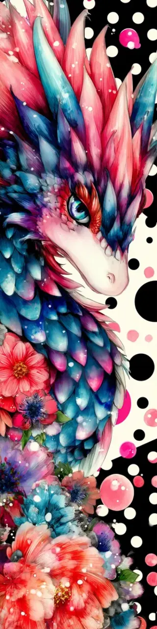 Free printable scaly whimsical dragon bookmark