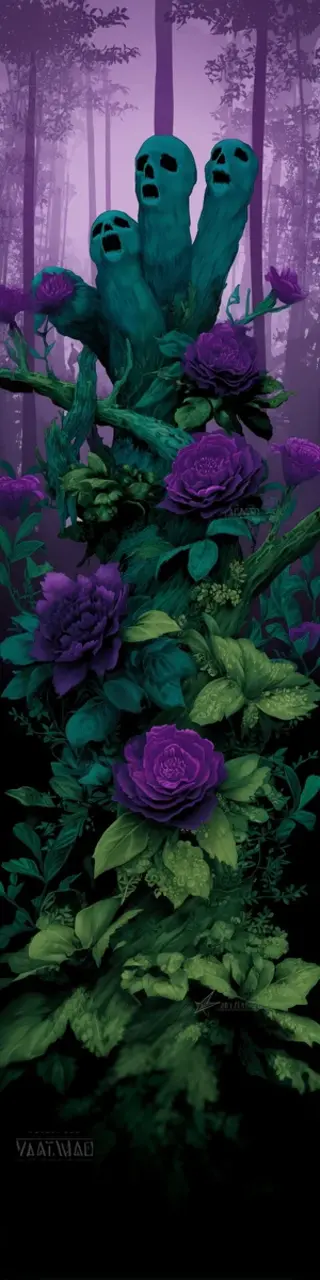 Free printable scary carvings thriller plants bookmark