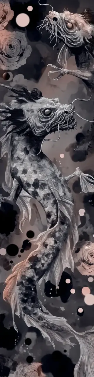 Free printable scary gray dragons bookmark