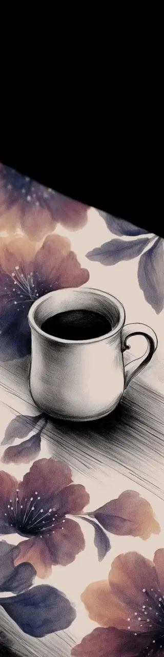 Free printable shadowy coffee flowery tablecloth bookmark