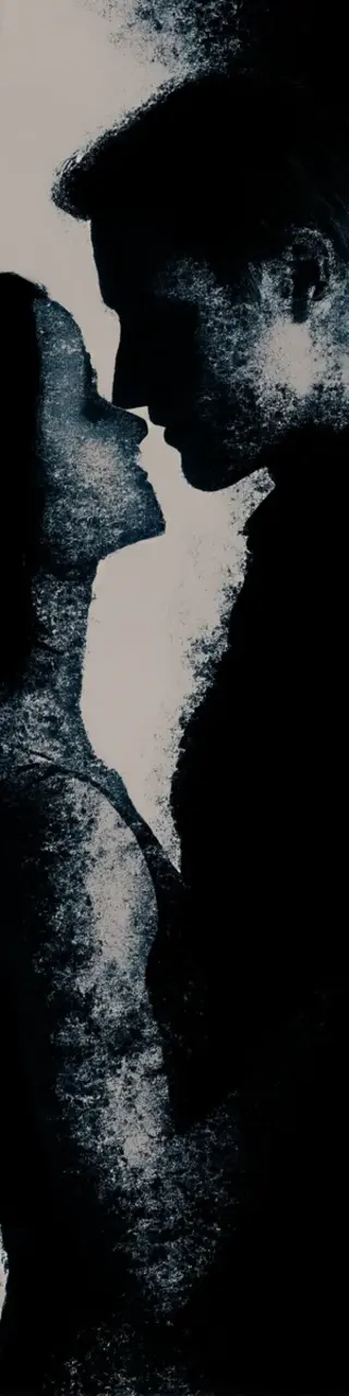 Free printable shadowy couple bookmark