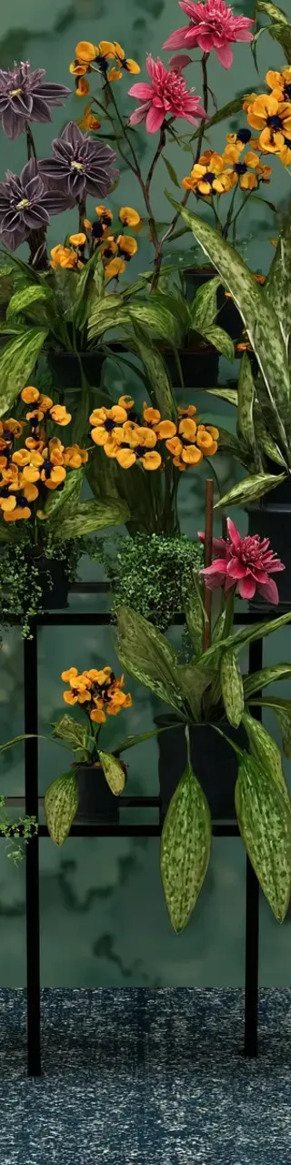 Free printable shelves with indoor plants bookmark