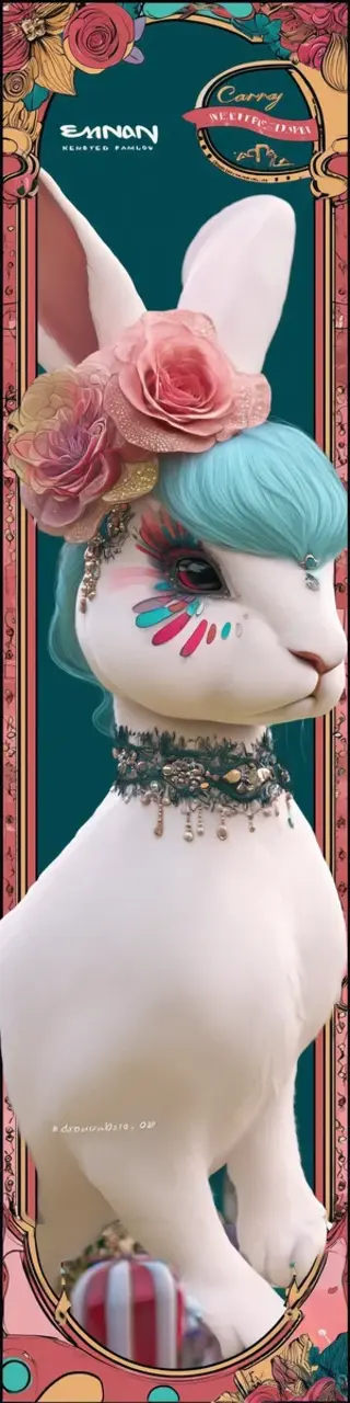 Free printable short ear Easter bunny bookmark