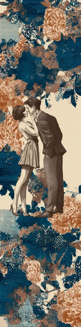 Free printable shy kiss brown bookmark