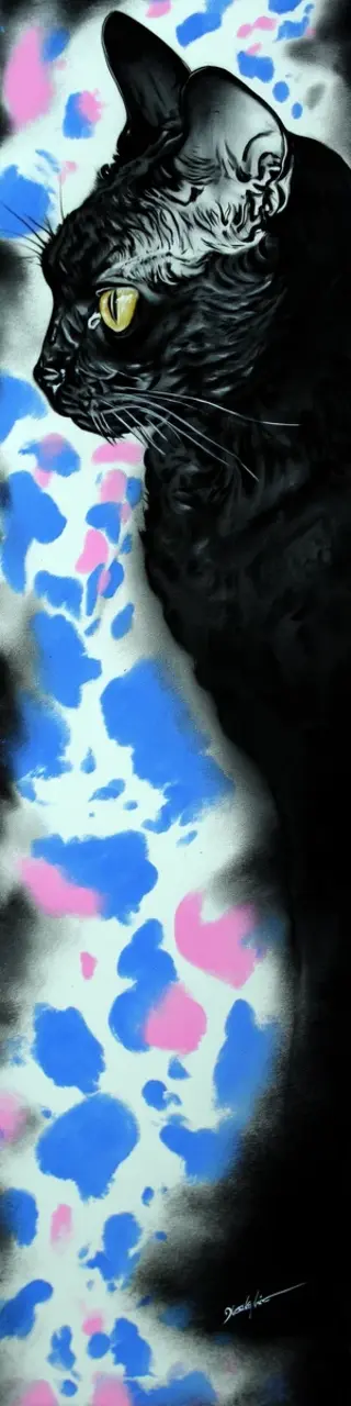 Free printable sideways black cat bookmark