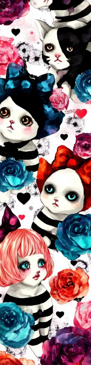 Free printable silly cats on white bookmark