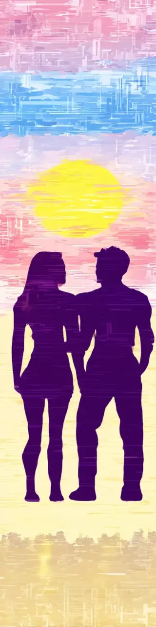 Free printable simple beach couple bookmark